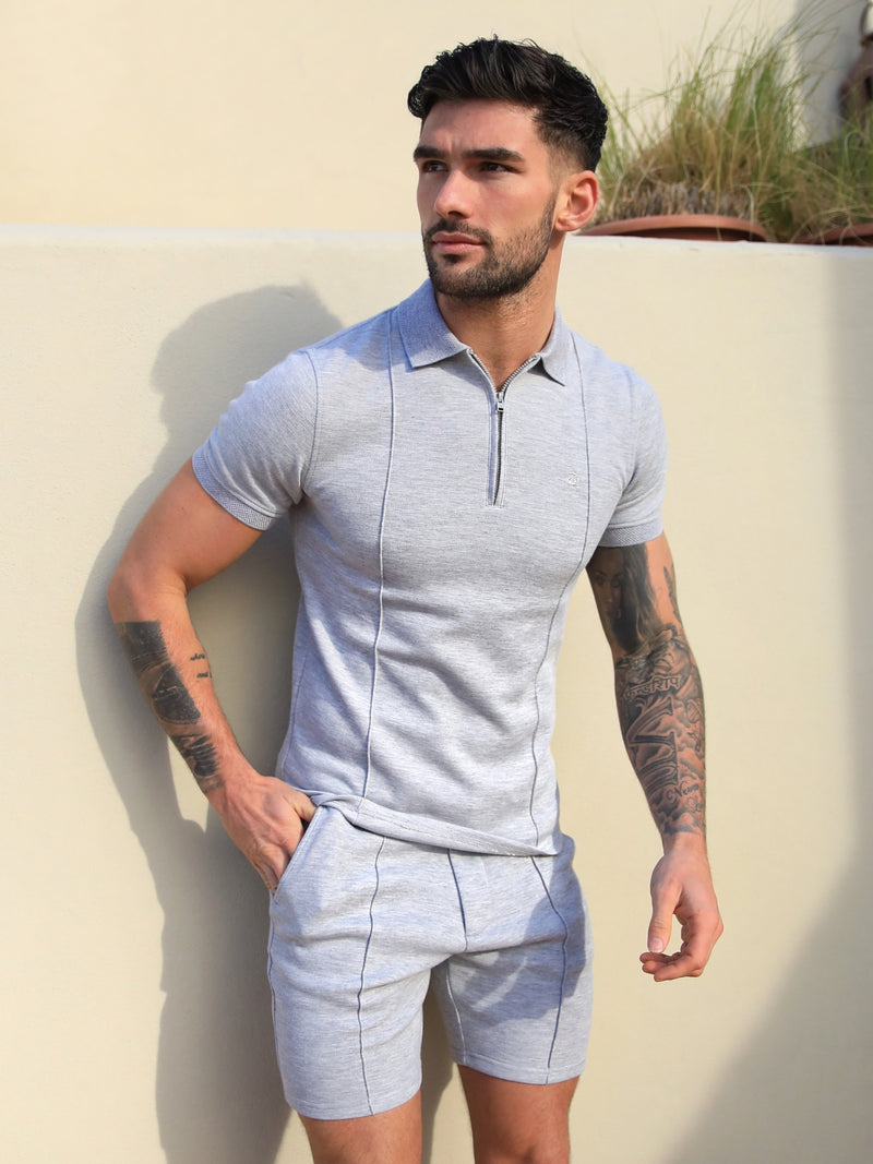 Amezri Seamline Polo - Light Grey