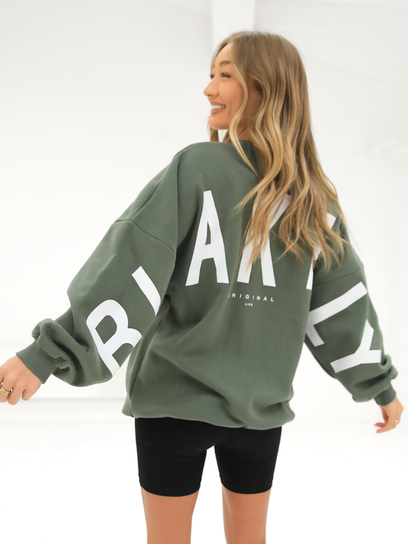 Isabel Oversized Jumper - Light Khaki Green