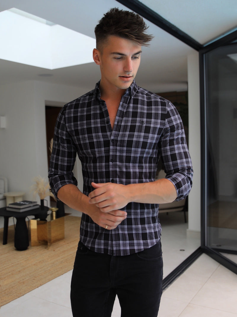 Genoa Plaid Shirt - Black