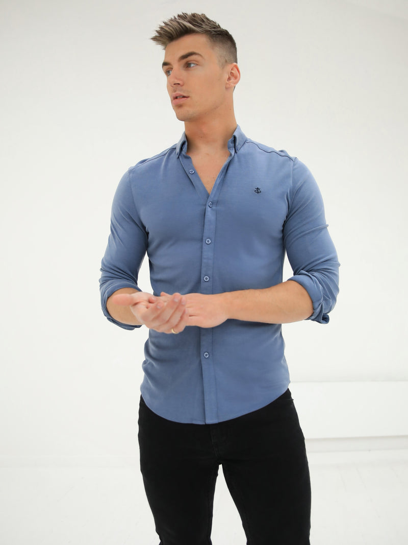 Byron Brushed Soft Shirt - Dusty Blue