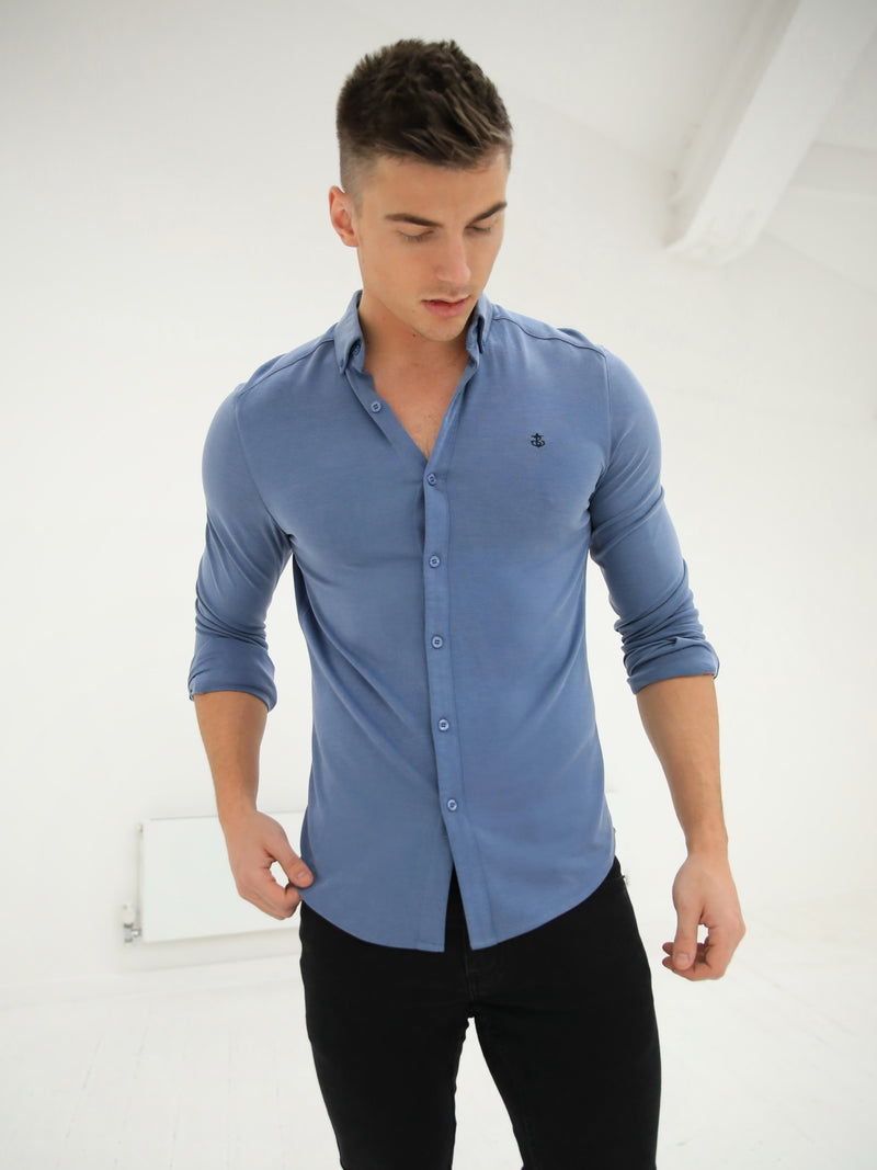 Byron Brushed Soft Shirt - Dusty Blue