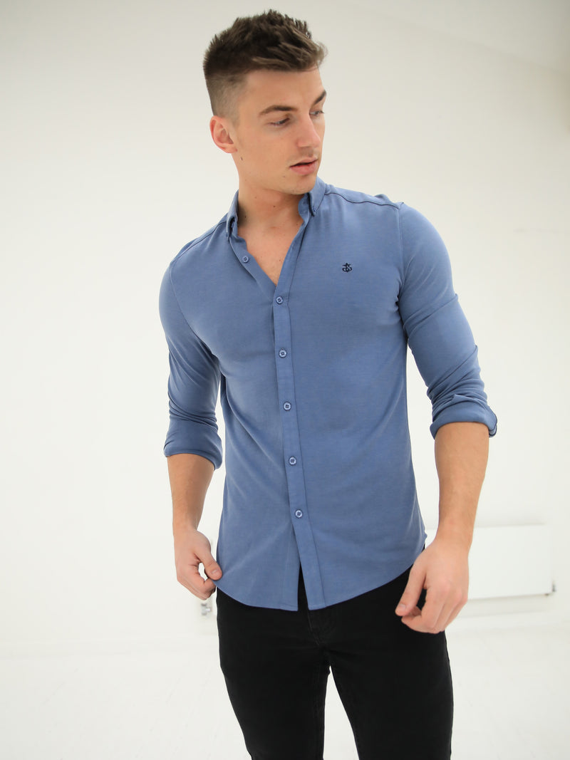 Byron Brushed Soft Shirt - Dusty Blue