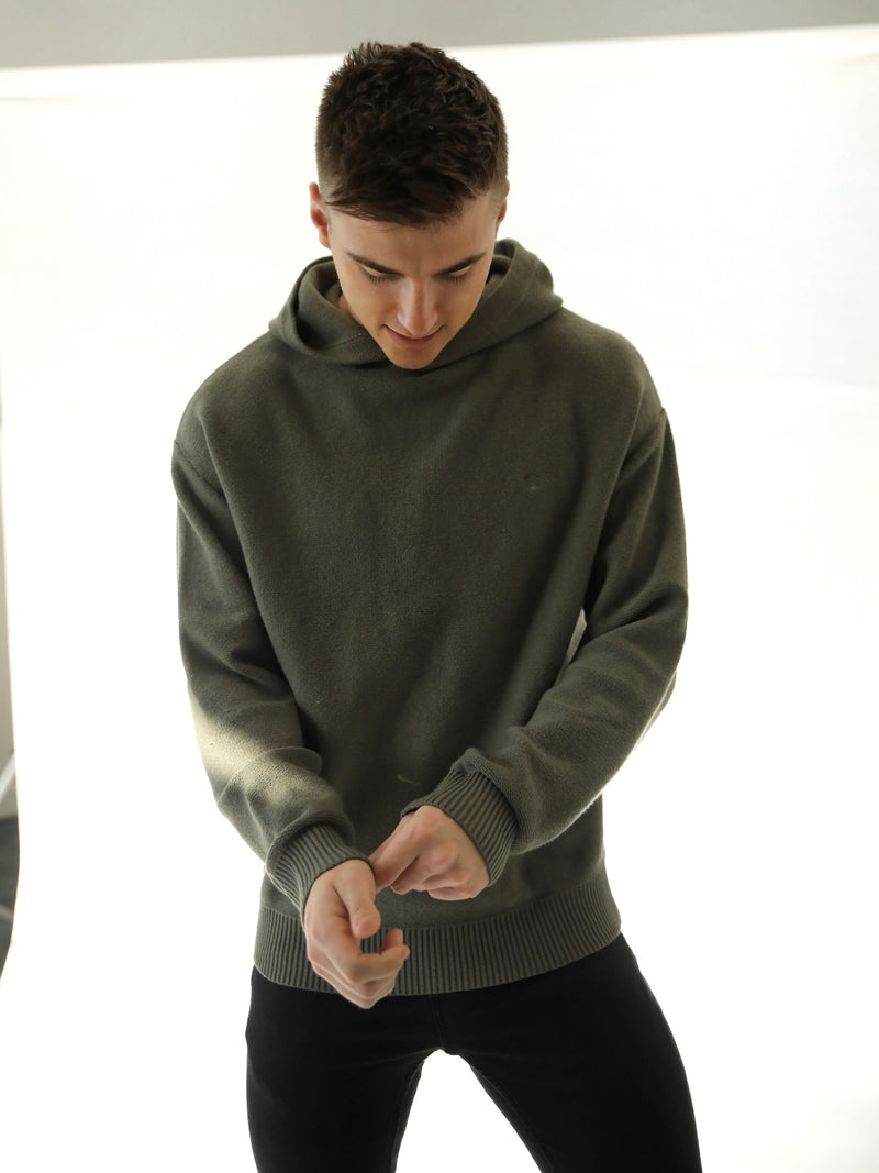 Huxley Knitted Hoodie - Light Khaki