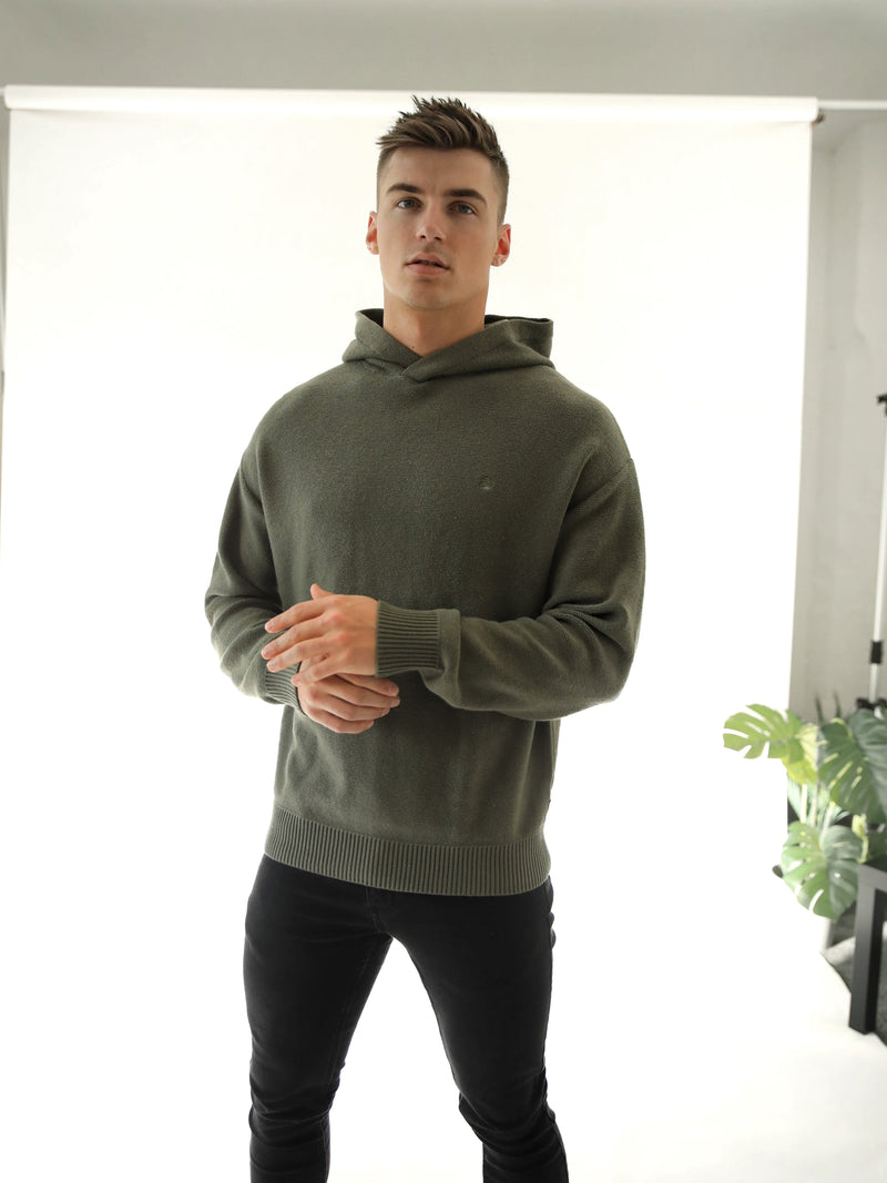 Huxley Knitted Hoodie - Light Khaki