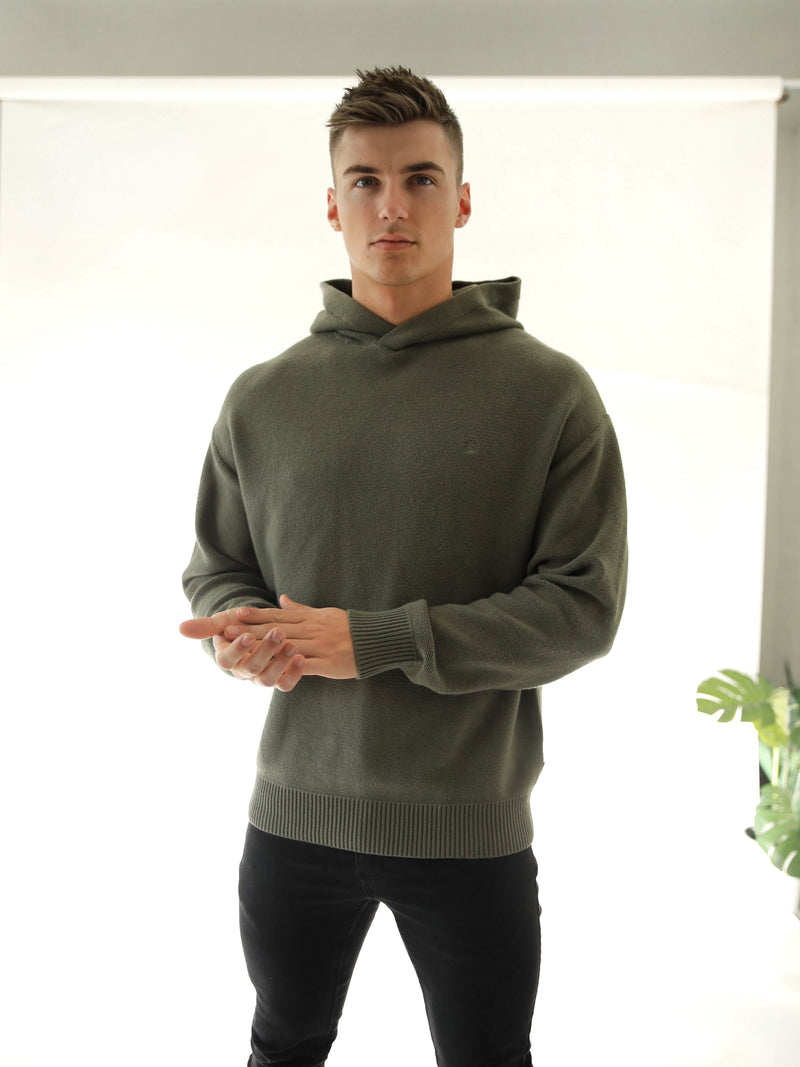 Huxley Knitted Hoodie - Light Khaki