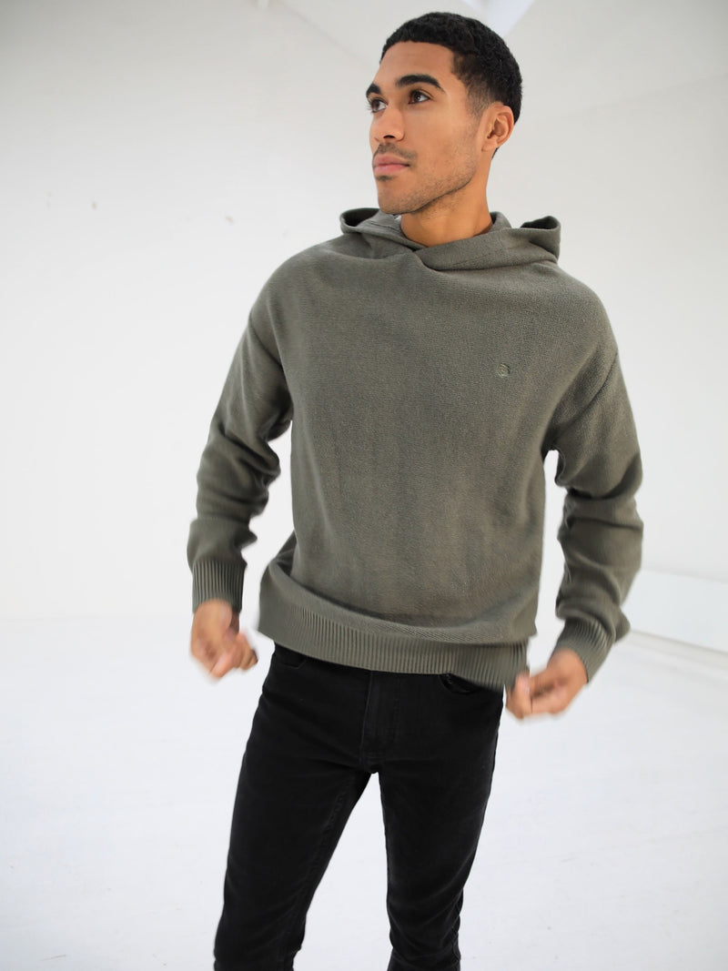 Huxley Knitted Hoodie - Light Khaki