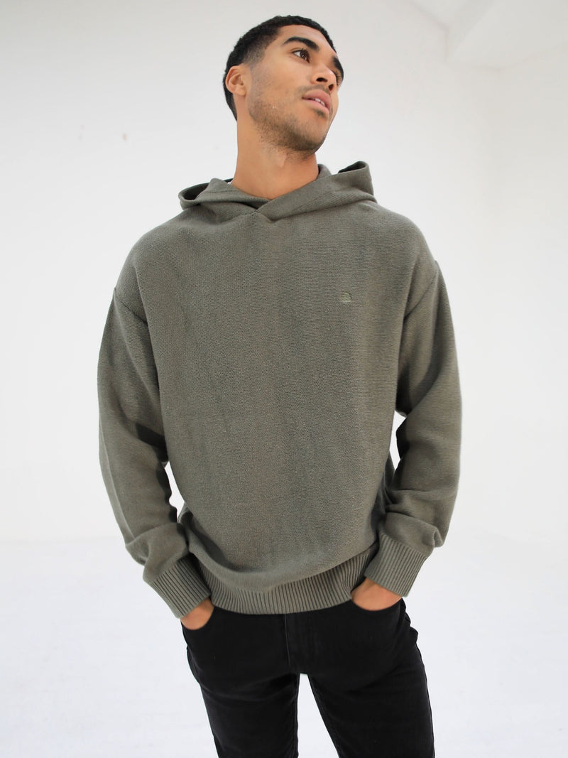 Huxley Knitted Hoodie - Light Khaki