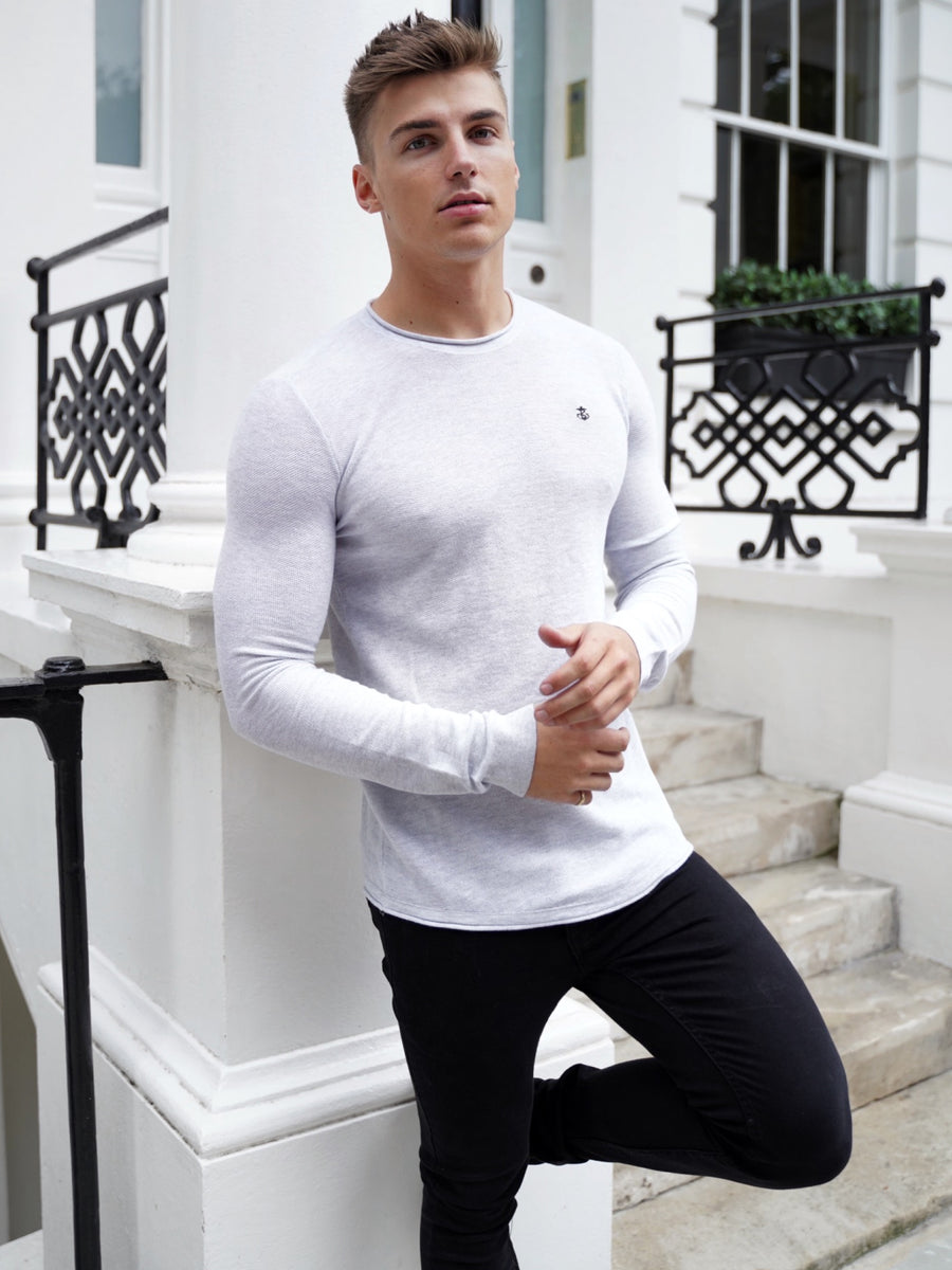 Buy Blakely Mason Marl White Knit Jumper | Free standard delivery over ...