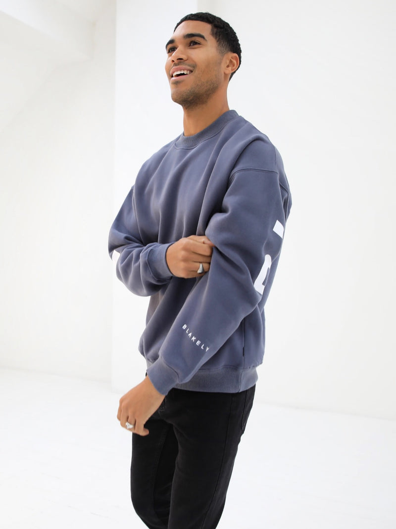 Idris Oversized Jumper - Blue