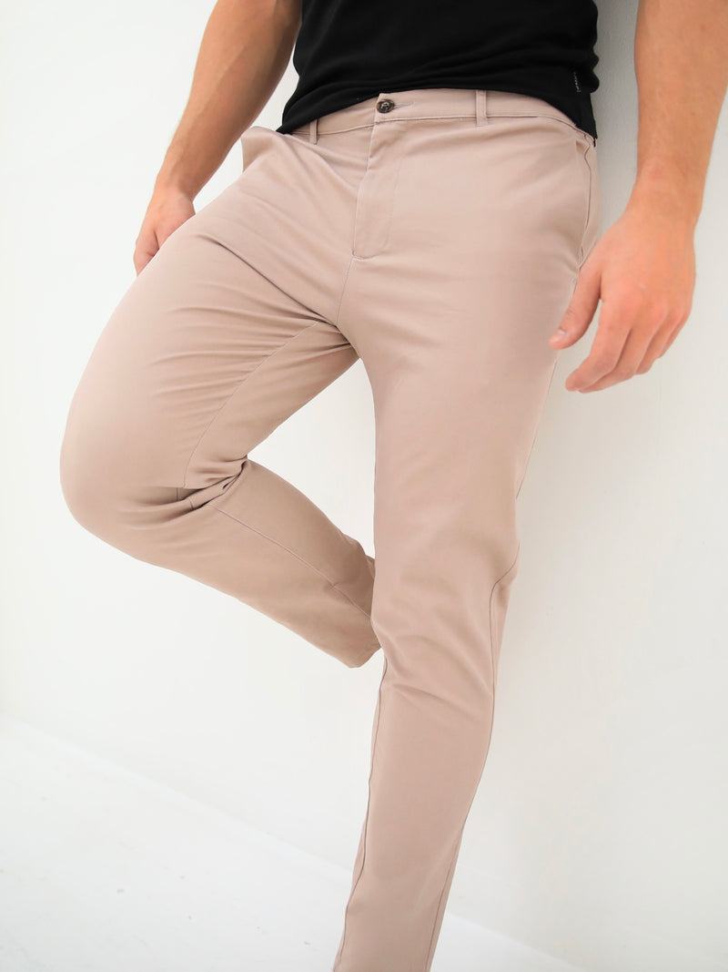 Kingsley Slim Fit Tailored Chinos - Dusty Pink