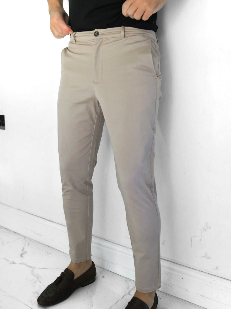 Kingsley Slim Fit Tailored Chinos - Beige