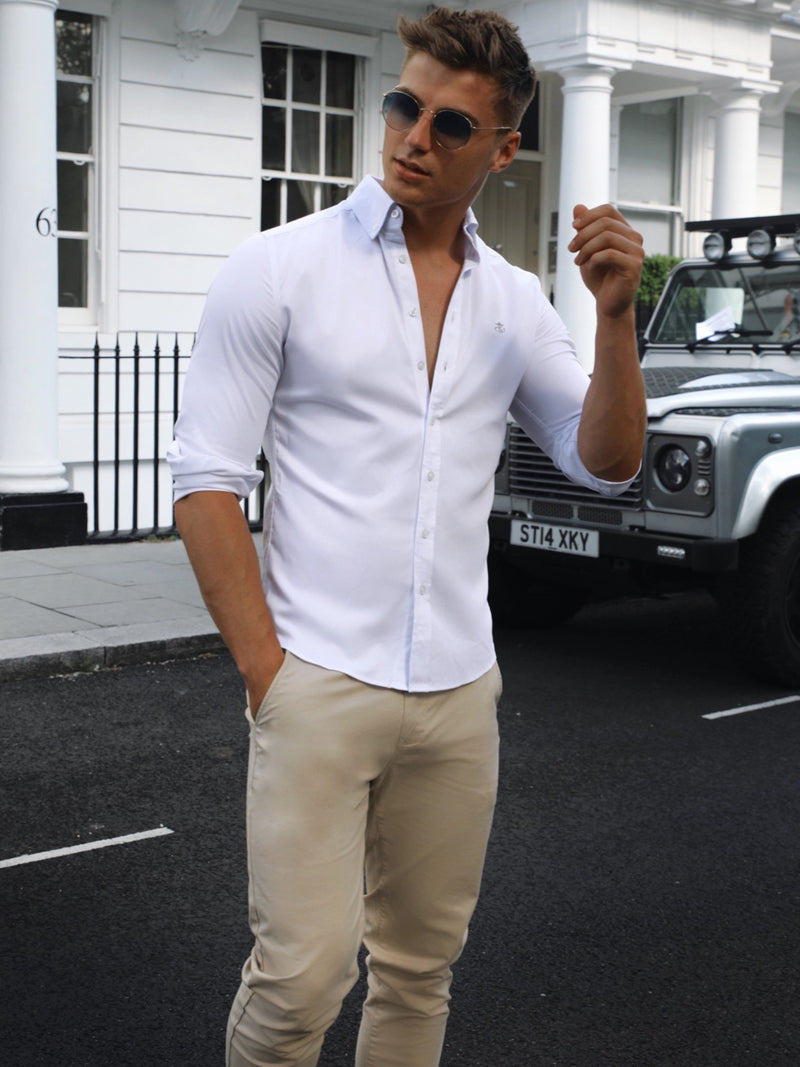 Aylsham Fitted Stretch Shirt - White