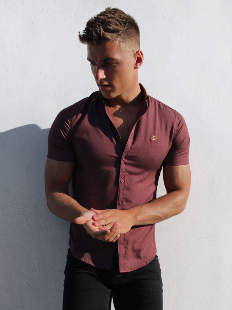 Brisbane Short Sleeve Shirt - Burgundy