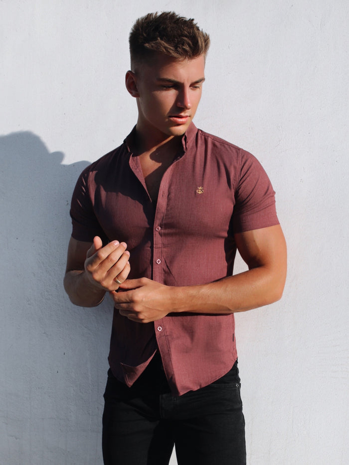 Brisbane Short Sleeve Shirt - Burgundy