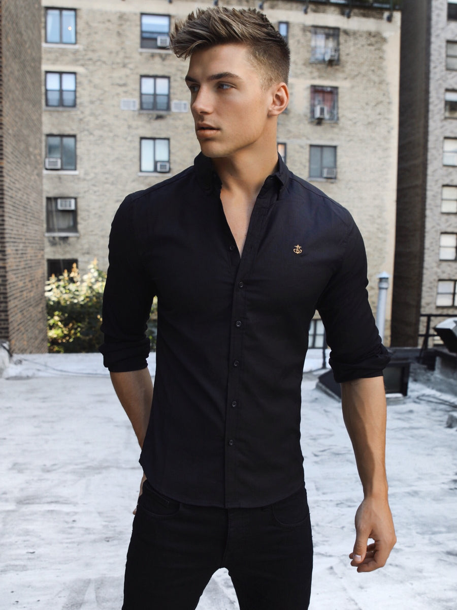 Farringdon Long Sleeve Shirt - Black