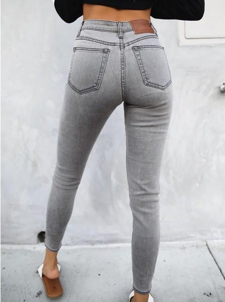 Buy High Waisted Womens Grey Skinny Jeans – Blakely Clothing EU