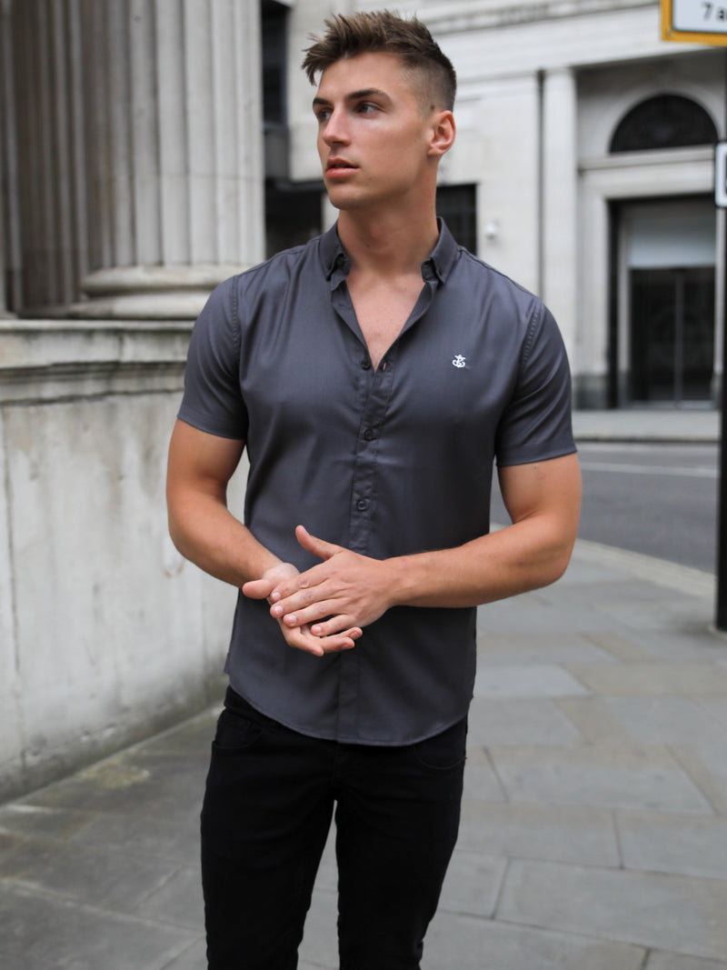 Modica Short Sleeve Shirt - Charcoal